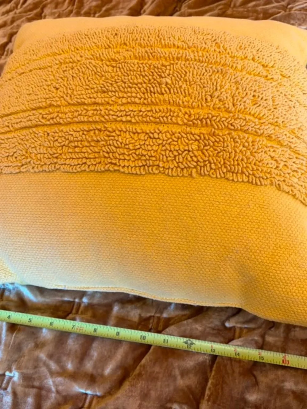 West Elm Golden Velvet Quilt and shams set, matching yellow cushions and throw